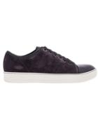 Lanvin Contrast Toe Cap Sneakers, Men's, Size: 6, Grey, Leather/suede/rubber