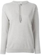 Brunello Cucinelli Tie-neck Jumper, Women's, Size: Small, Grey, Cashmere/brass