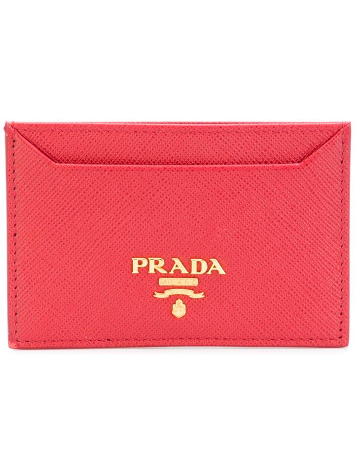 Prada Saffiano Leather Cardholder - Red