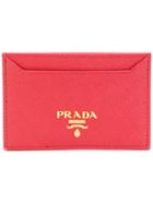 Prada Saffiano Leather Cardholder - Red