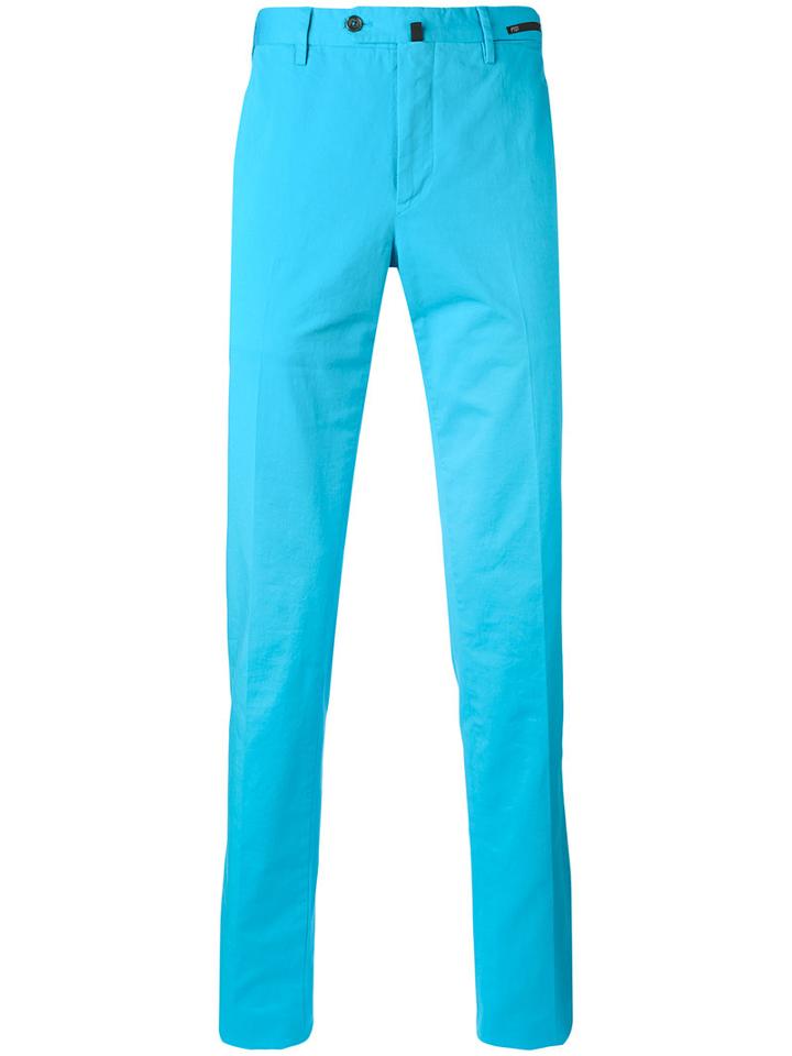 Pt01 - Slim-fit Trousers - Men - Cotton/spandex/elastane - 46, Blue, Cotton/spandex/elastane