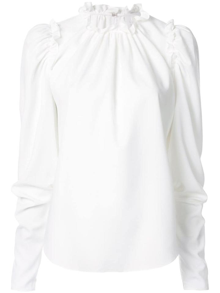 Ingie Paris Ruffled Long-sleeved Blouse - White