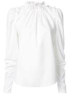 Ingie Paris Ruffled Long-sleeved Blouse - White