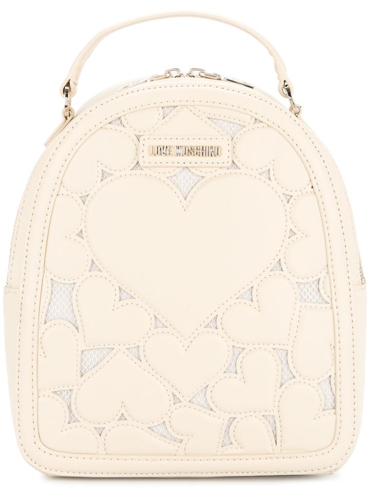 Love Moschino Heart-embroidered Backpack - Nude & Neutrals