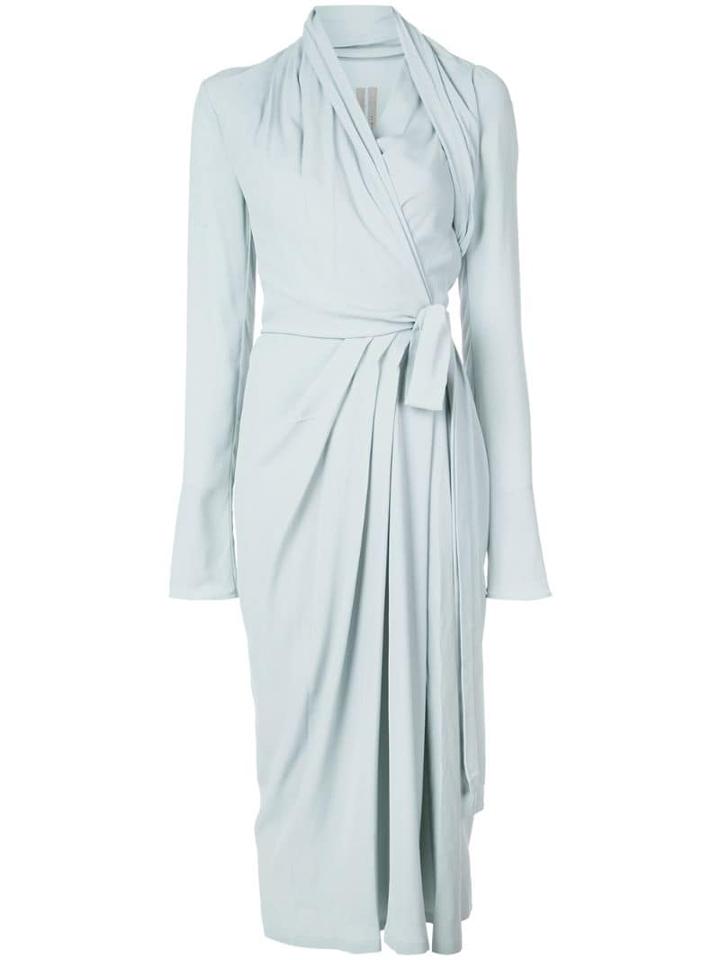 Rick Owens Draped Pleated Midi Dress - Blue