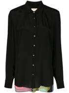 Nicole Miller Abstract Paint Shirt - Black