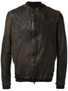 Salvatore Santoro Zipped Jacket, Men's, Size: 54, Brown, Leather/cotton