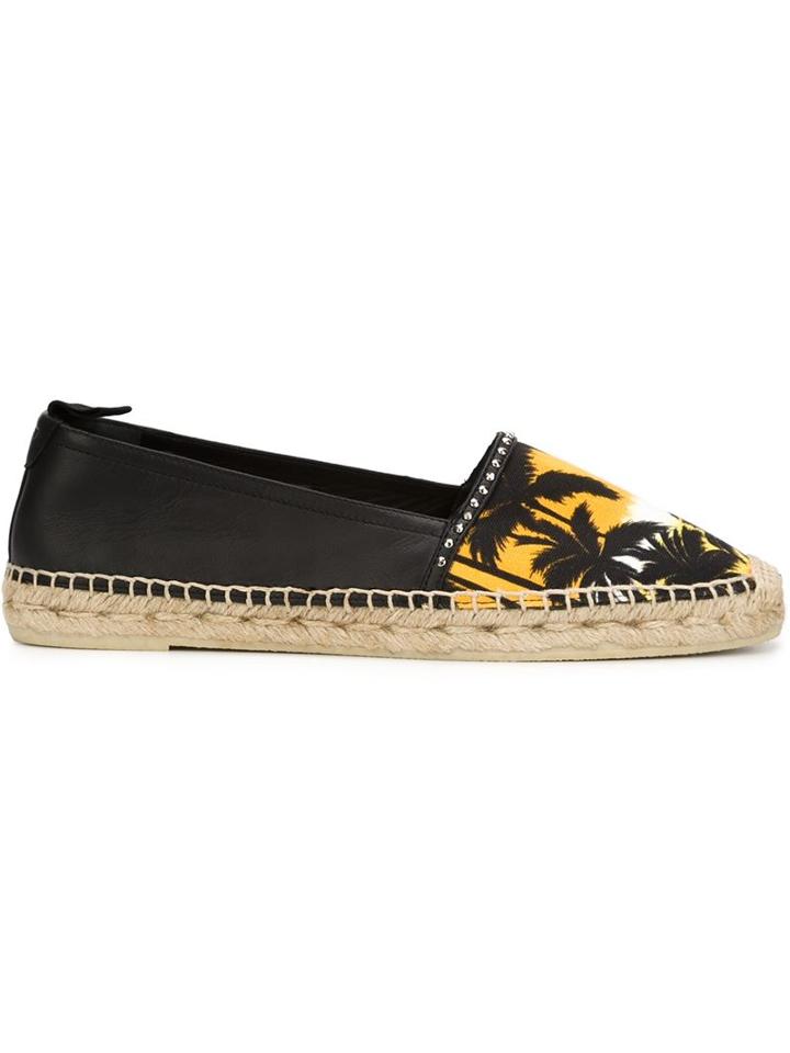 Saint Laurent Hawaiian Espadrilles, Women's, Size: 6.5, Black, Calf Leather