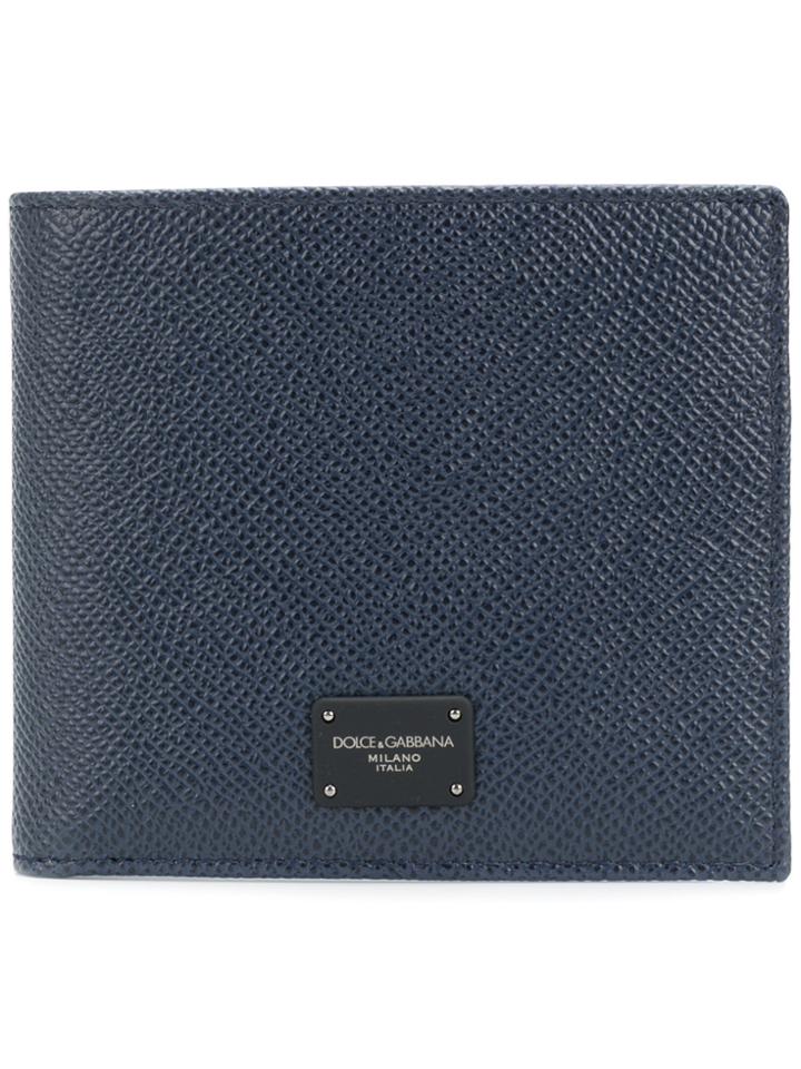 Dolce & Gabbana Logo Plaque Billfold Wallet - Blue