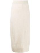 Pringle Of Scotland Guernsey Stitch Knitted Skirt - Neutrals