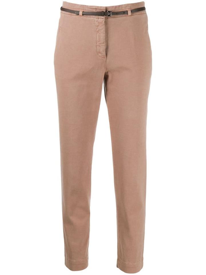 Peserico Belted Slim-fit Trousers - Neutrals