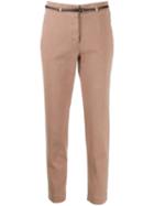 Peserico Belted Slim-fit Trousers - Neutrals
