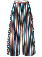 Isa Arfen Striped Flared Trousers - Brown