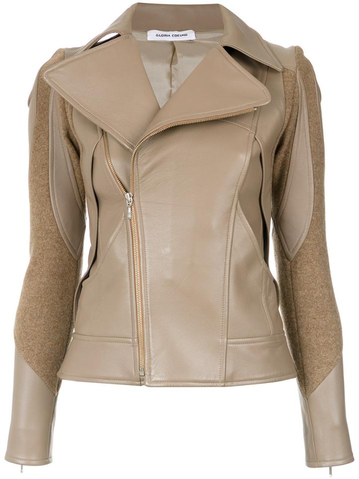 Gloria Coelho Perfecto Biker Jacket - Brown