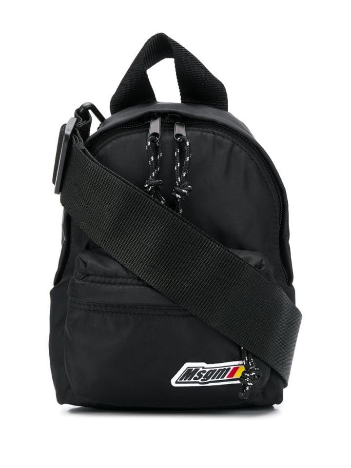 Msgm Logo Plaque Backpack - Black