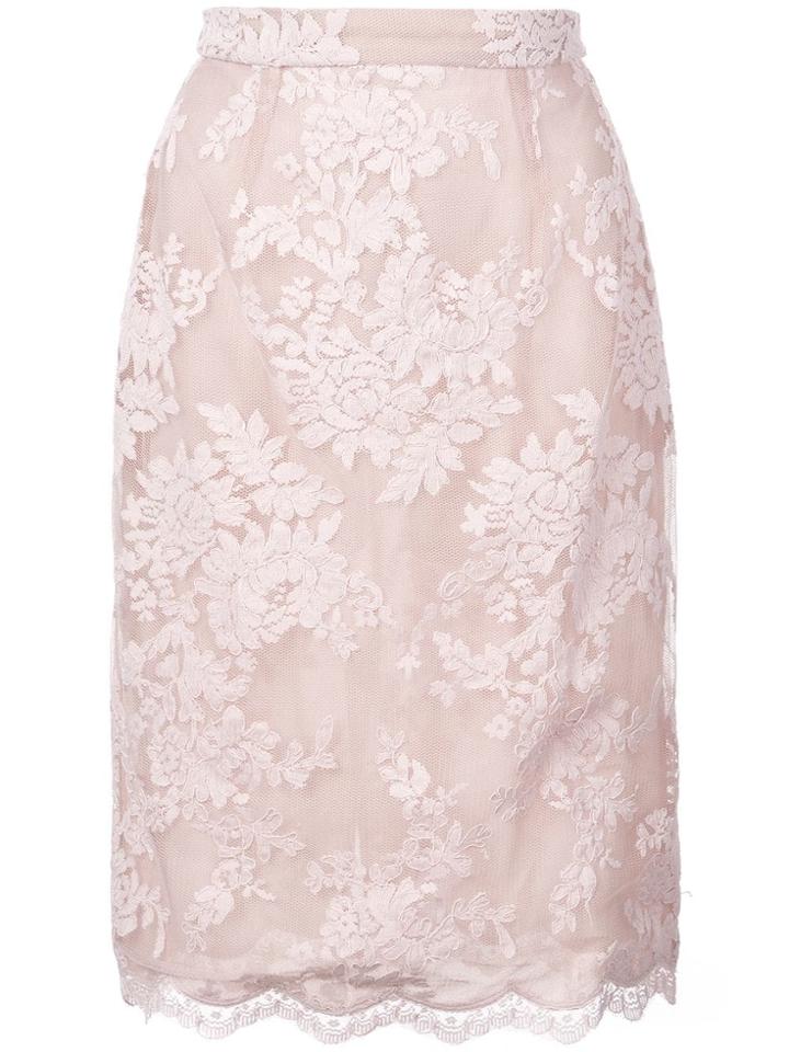 Marchesa Lace Detail Skirt - Pink