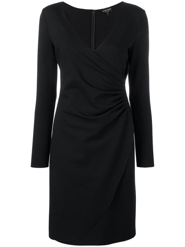 Emporio Armani Wrap Front Dress - Blue