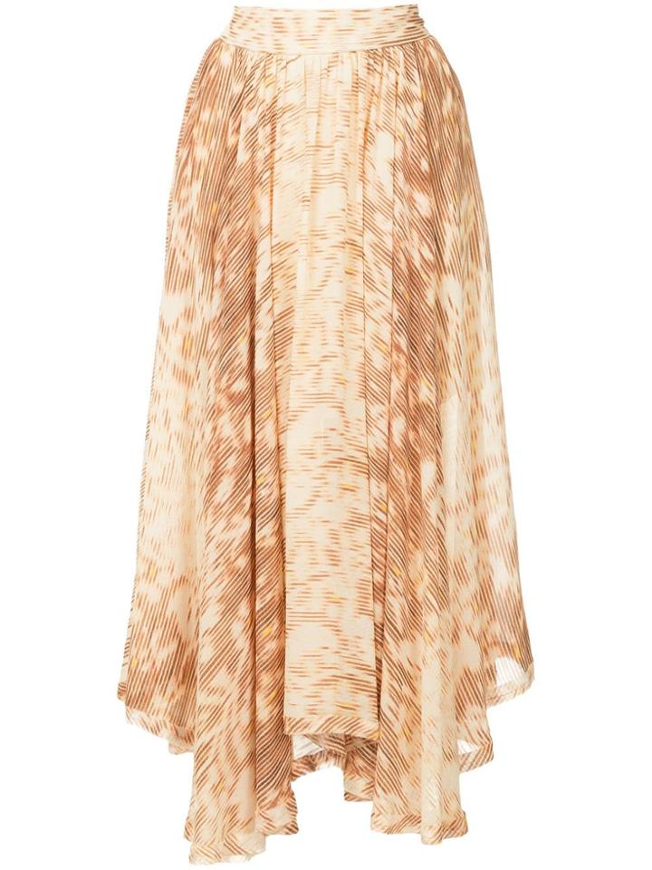Kitx Ikat Printed Draped Skirt - Brown