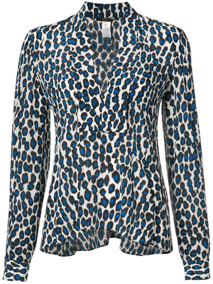 Derek Lam Long Sleeve Blouse With Scarf Neck - Blue