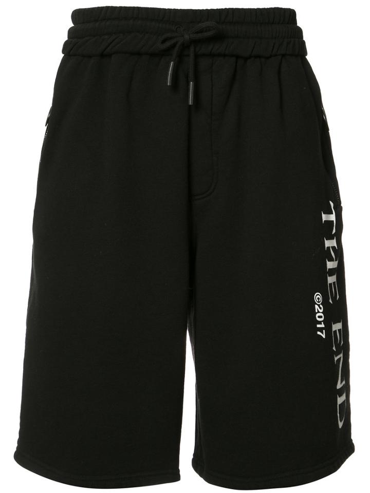 Off-white Drawstring Sweat Shorts, Men's, Size: Xl, Black, Cotton