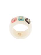Chanel Pre-owned Cc Logo Ring - White