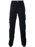 Hood By Air Canvas Shredded Pants, Men's, Size: 32, Black, Cotton