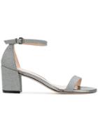Stuart Weitzman Simple Glitter Sandals - Metallic