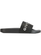 Givenchy Logo Print Sliders, Women's, Size: 35, Black, Leather/rubber