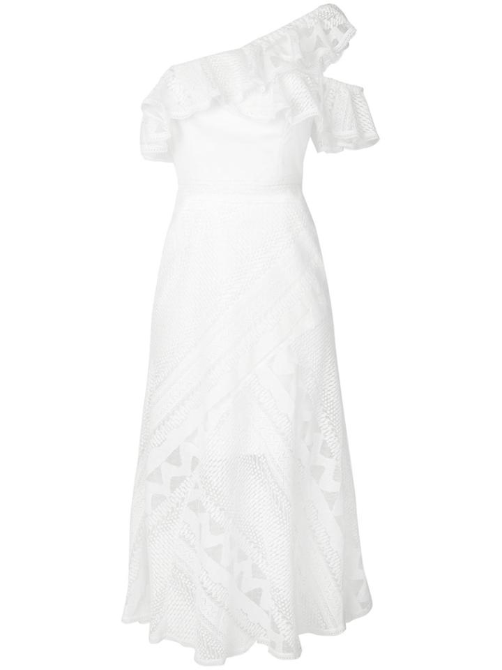 Three Floor Waves Dress - White