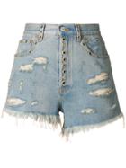 Gucci Distressed Fitted Shorts - Blue