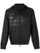 Armani Jeans Logo Print Hood Jacket - Black