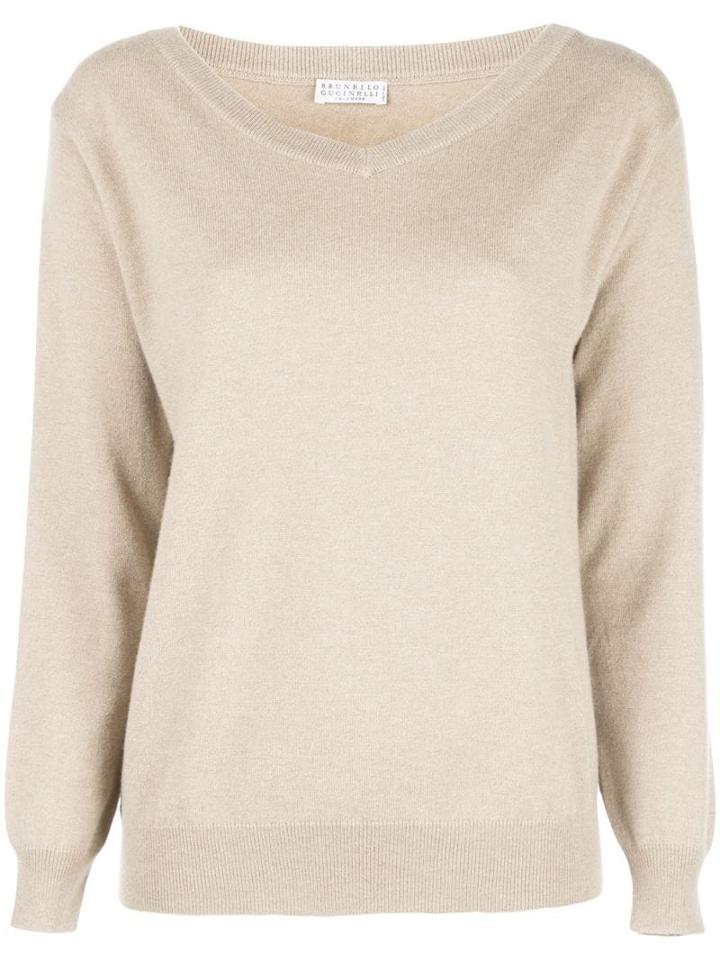 Brunello Cucinelli Straight-fit Cashmere Pullover - Brown