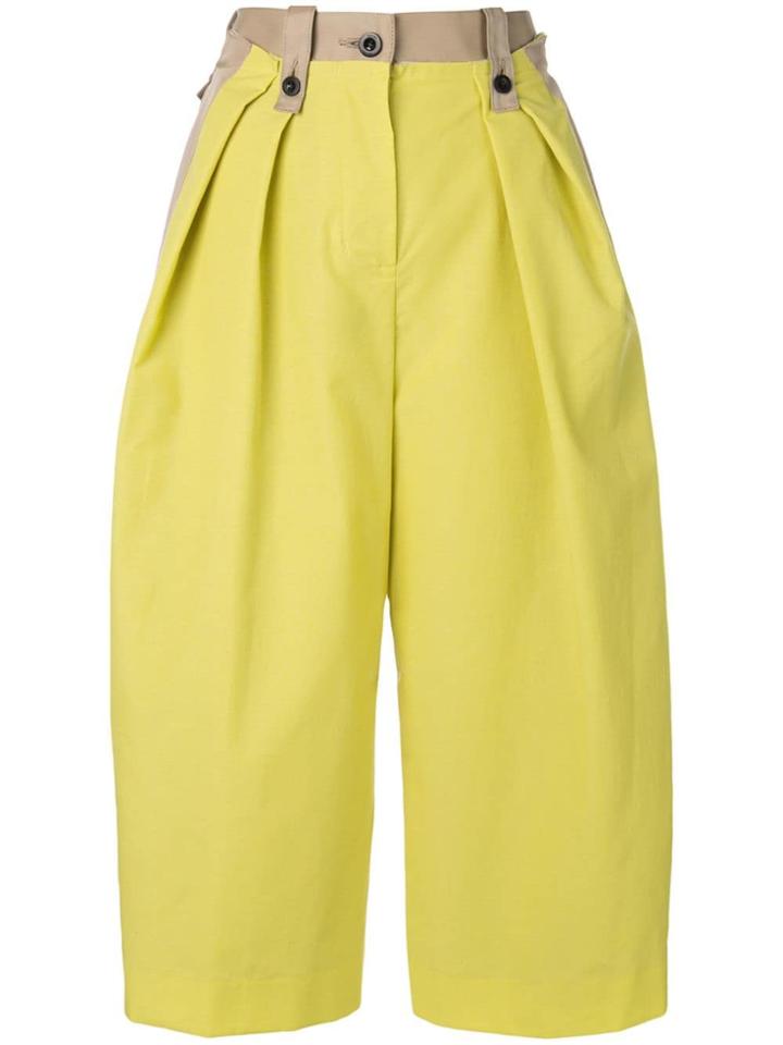Sacai Cropped Wide-leg Trousers - Neutrals