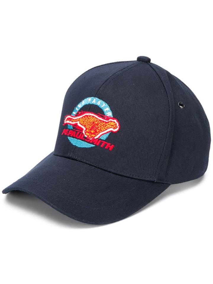 Ps Paul Smith Cheetah Embroidered Cap - Blue
