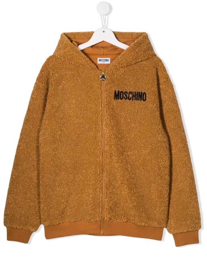 Moschino Kids Teen Bear Hood Hoodie - Brown