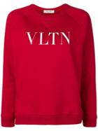 Valentino Vltn Print Sweatshirt - Red