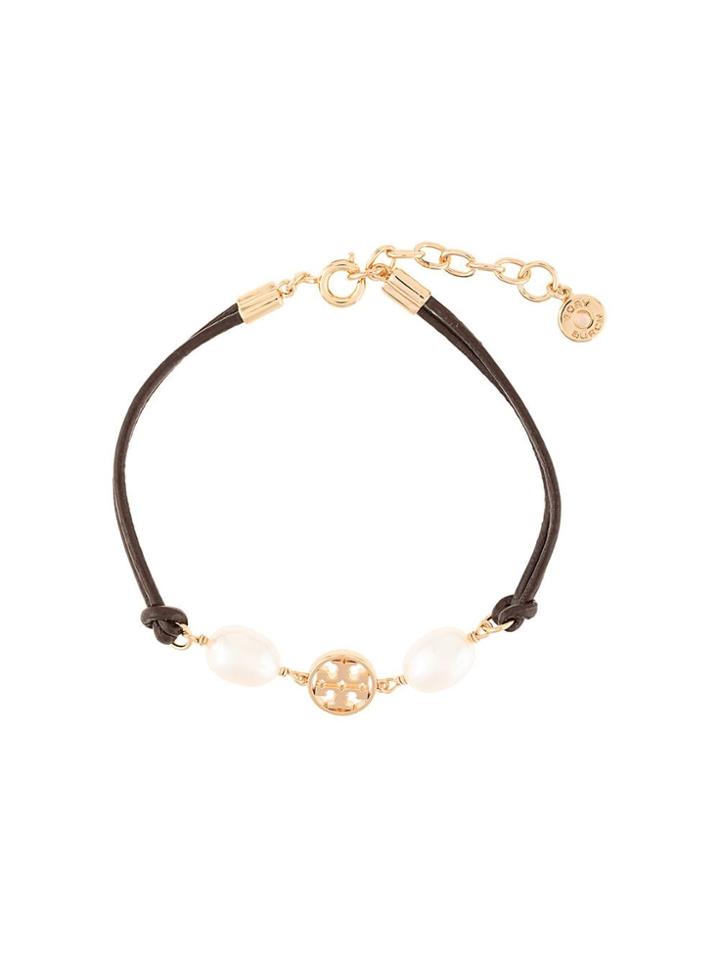 Tory Burch Logo Pearl Bracelet - Brown