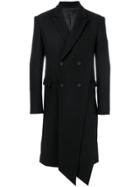 D.gnak Folded Double Breasted Coat - Black