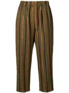 Forte Forte Striped Print Cropped Trousers - Green