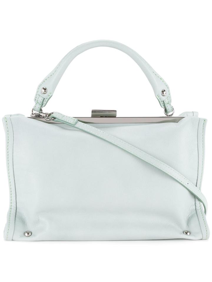 Potior Clasp Fastening Cross-body Bag, Women's, Green, Calf Leather