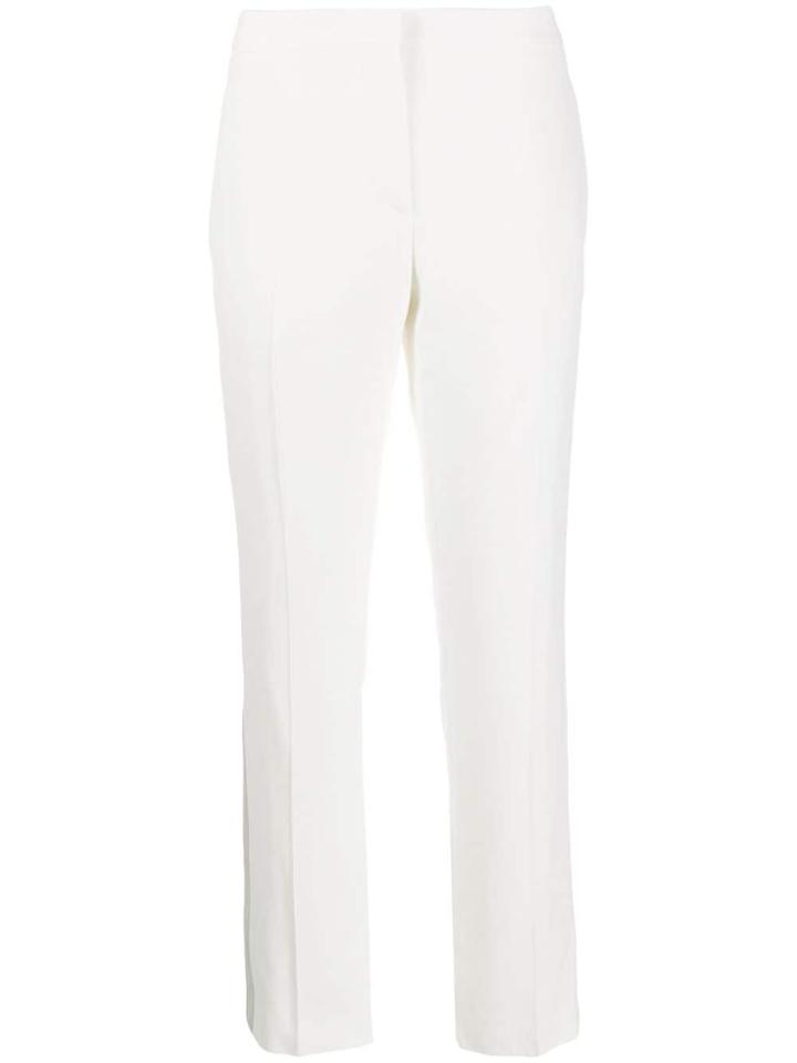 Alexander Mcqueen Tuxedo Appliqués Cigarette Trousers - White
