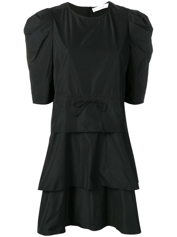 See By Chloé Ruffle Flared Mini Dress - Black