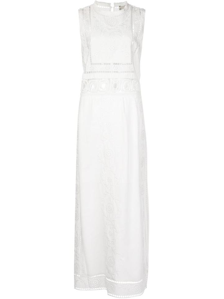Sea Broderie Anglaise Maxi Dress, Women's, Size: 6, White, Tencel/cotton
