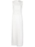 Sea Broderie Anglaise Maxi Dress, Women's, Size: 6, White, Tencel/cotton