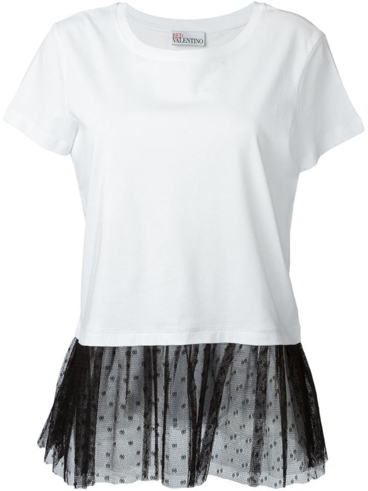 Red Valentino Tulle Detail T-shirt