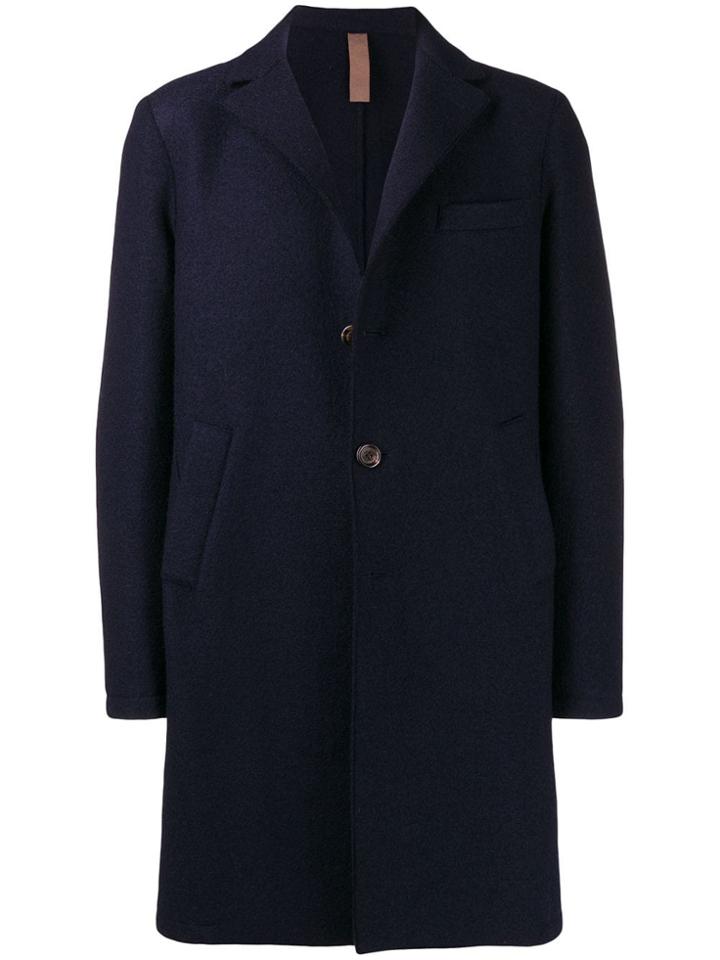 Eleventy Double Breasted Coat - Blue
