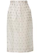 Max Mara Branded Pencil Skirt - Nude & Neutrals