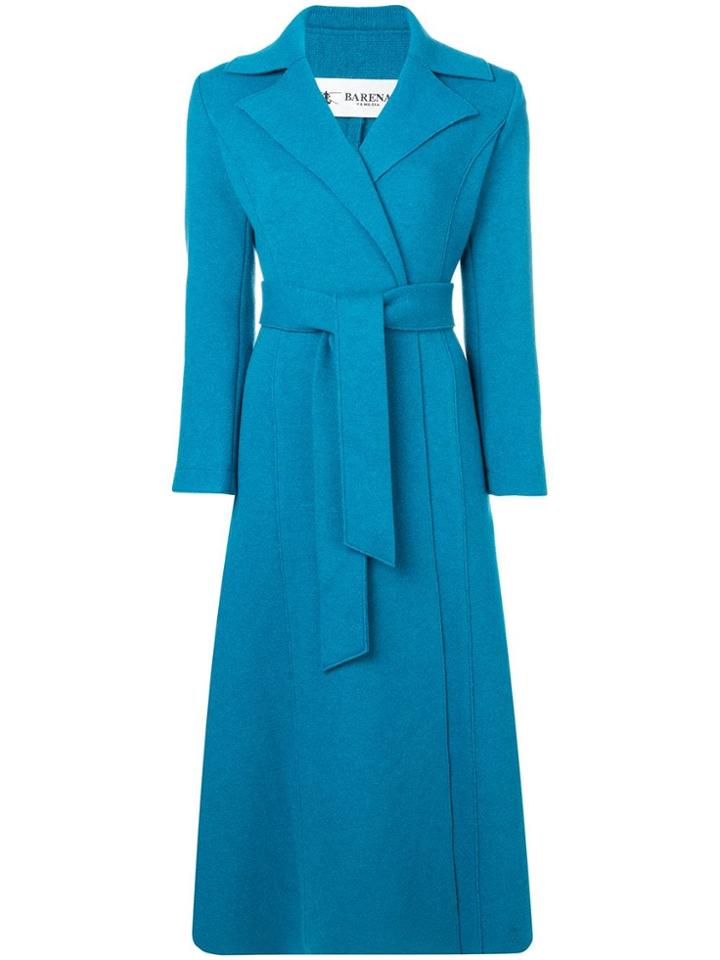 Barena Long Belted Coat - Blue
