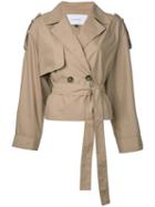 Le Ciel Bleu - Short Trench Jacket - Women - Cotton/polyester - 36, Nude/neutrals, Cotton/polyester