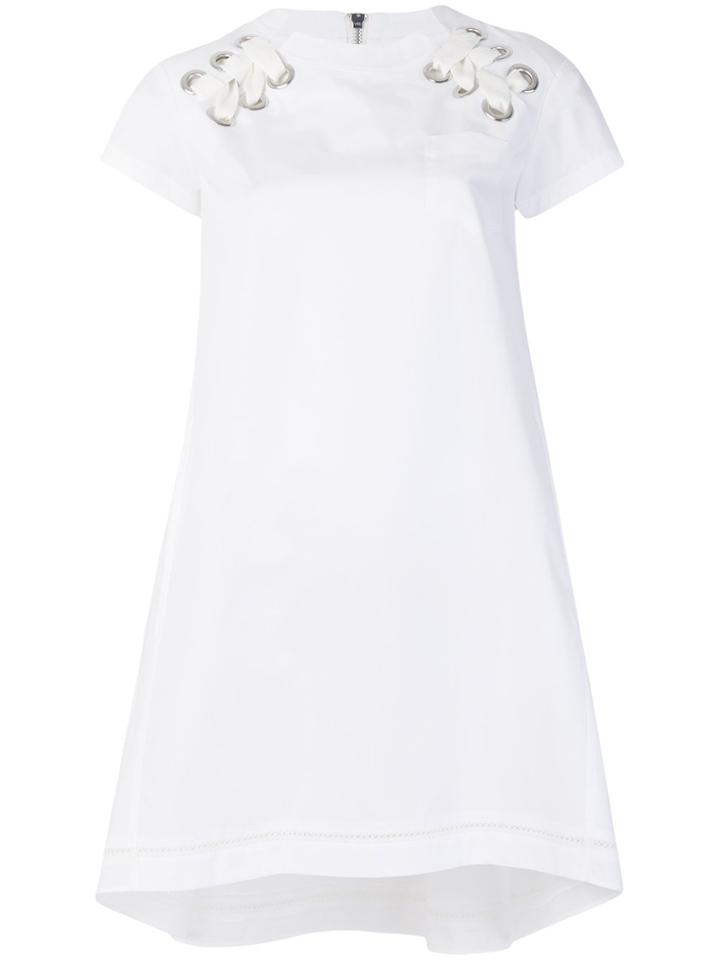 Sacai Drawstring Shoulder Dress - White